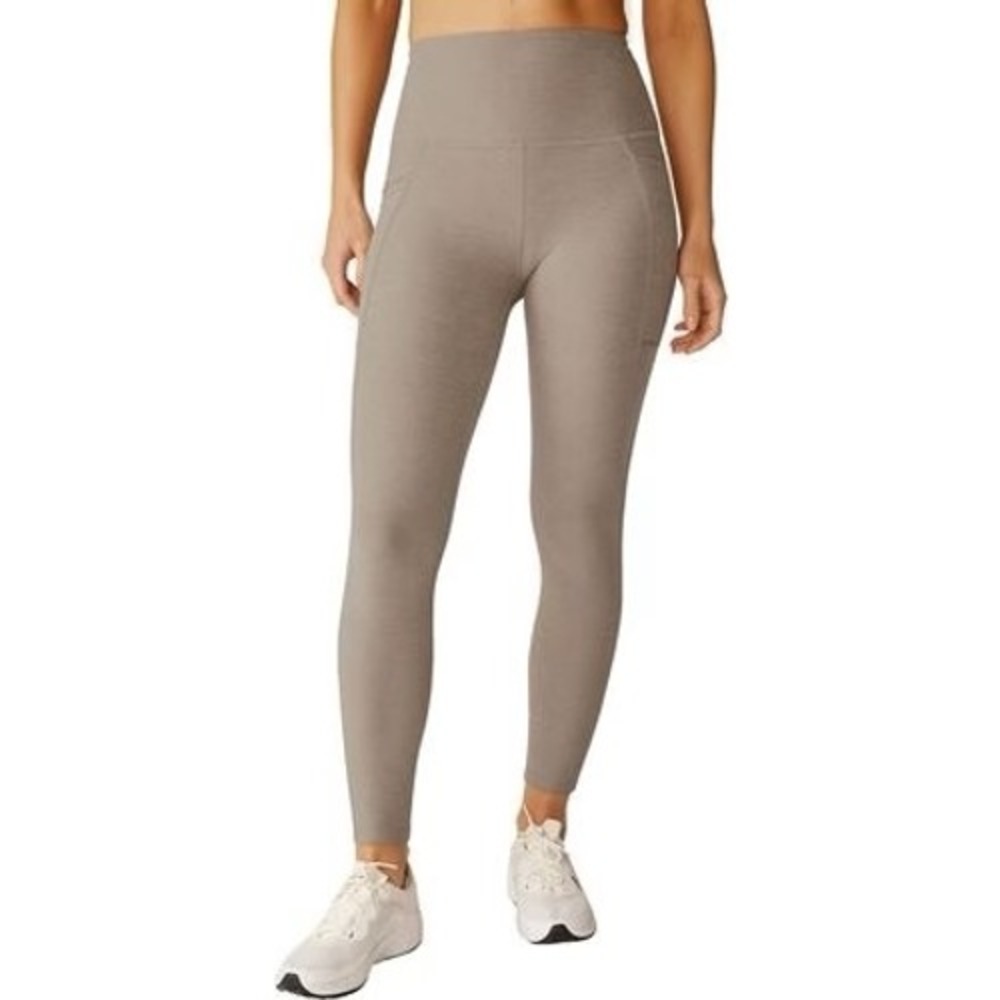 Beyond Yoga Spacedye Out of Your Pocket High Waisted Midi Leggings Taupe XL
